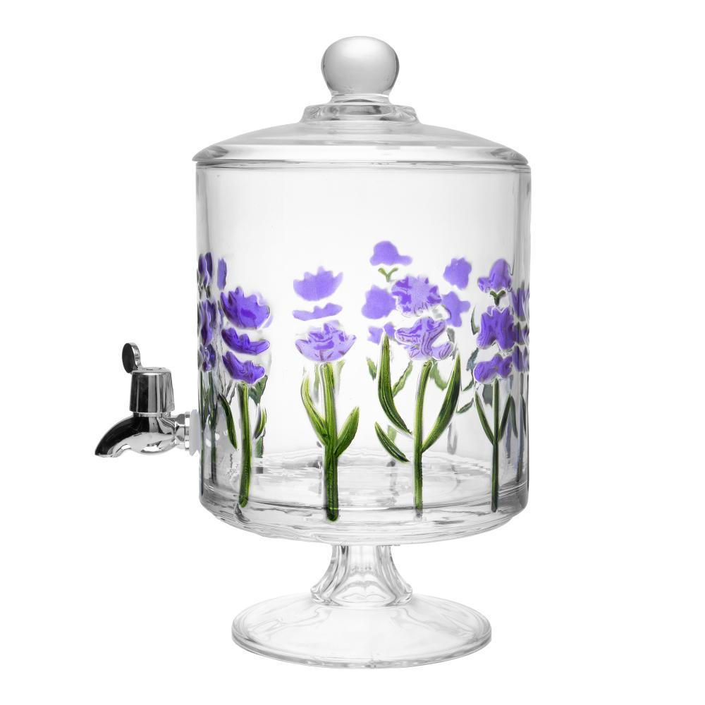 Suqueira De Cristal Com Pé e Tampa Bold Lavanda 4,5L - Lyor