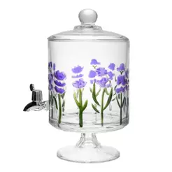 Suqueira De Cristal Com Pé e Tampa Bold Lavanda 4,5L - Lyor