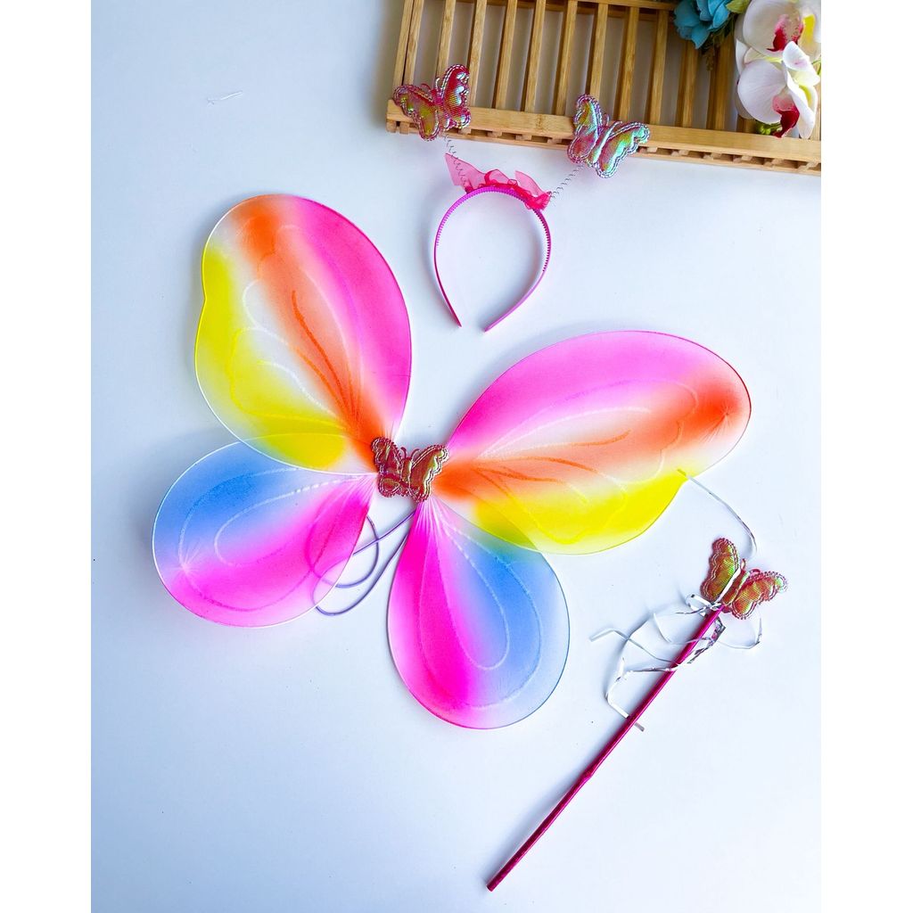 KIT ASA DE BORBOLETA FANTASIA INFANTIL FADA