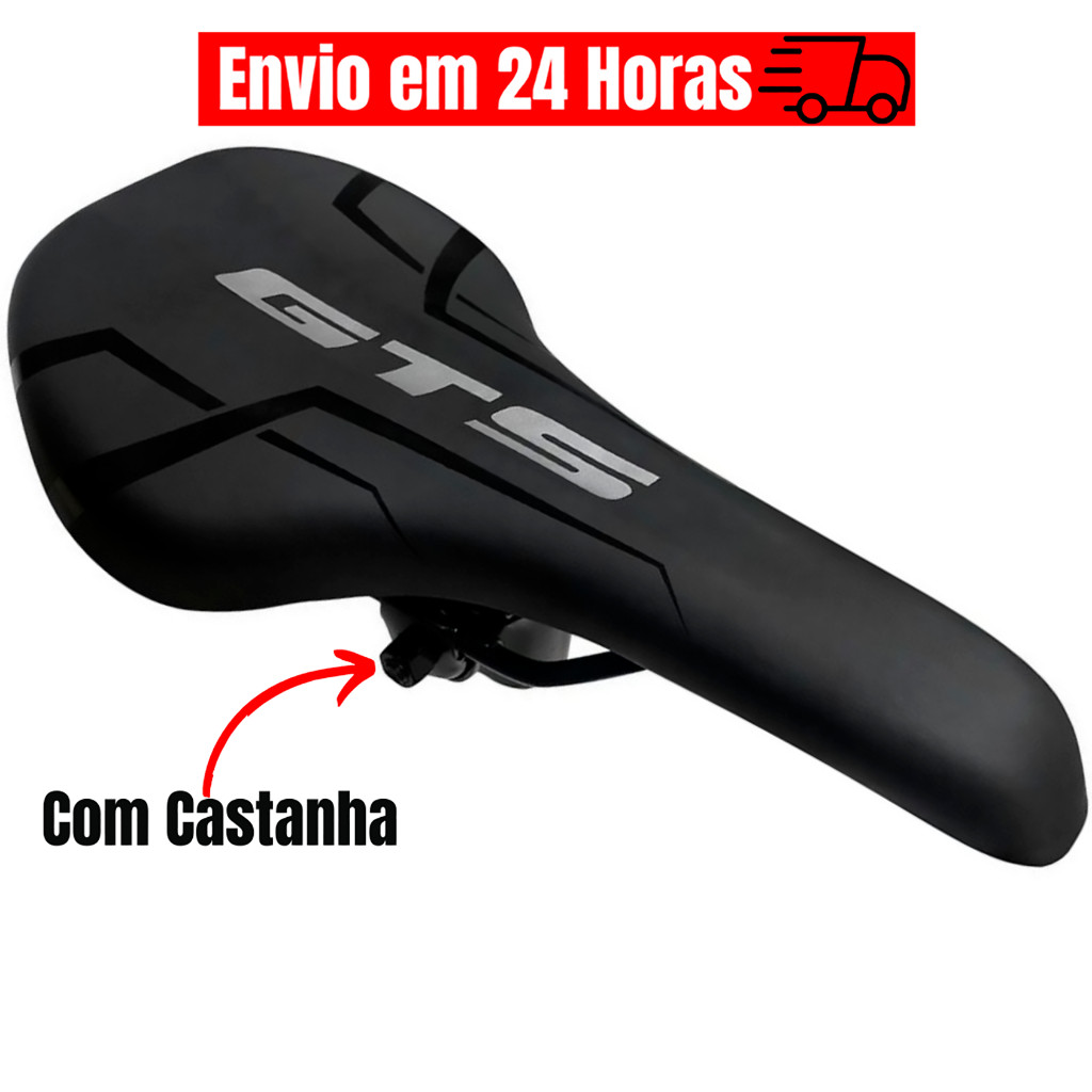 Selim Banco Gts Exotic Mtb Preto Confortável Bike Bicicleta