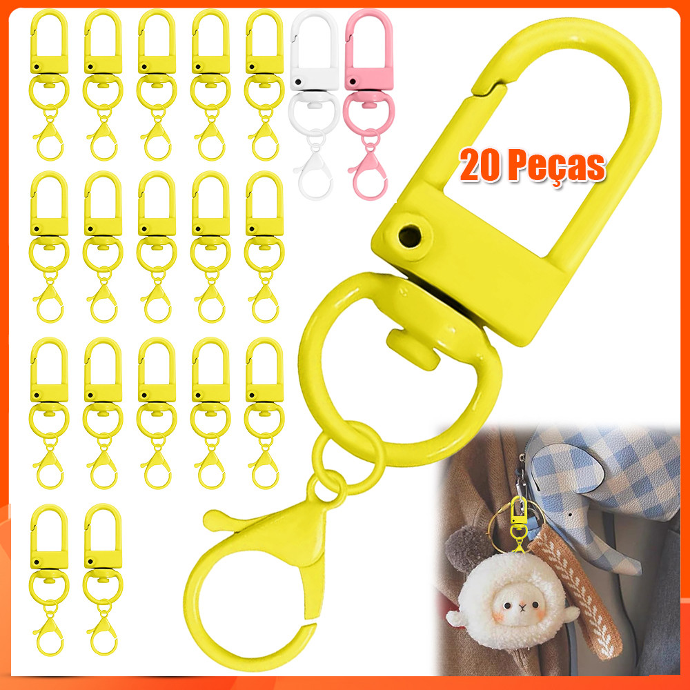 20 peças  Argola para chaveiro de ganchos de chaveiro de faça você mesmo chaveiro joias acessórios de fivela