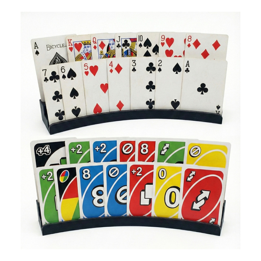 Suporte Porta Cartas Baralho Uno Pife Buraco Pokémon Games Jogos Com 2 Un Preto