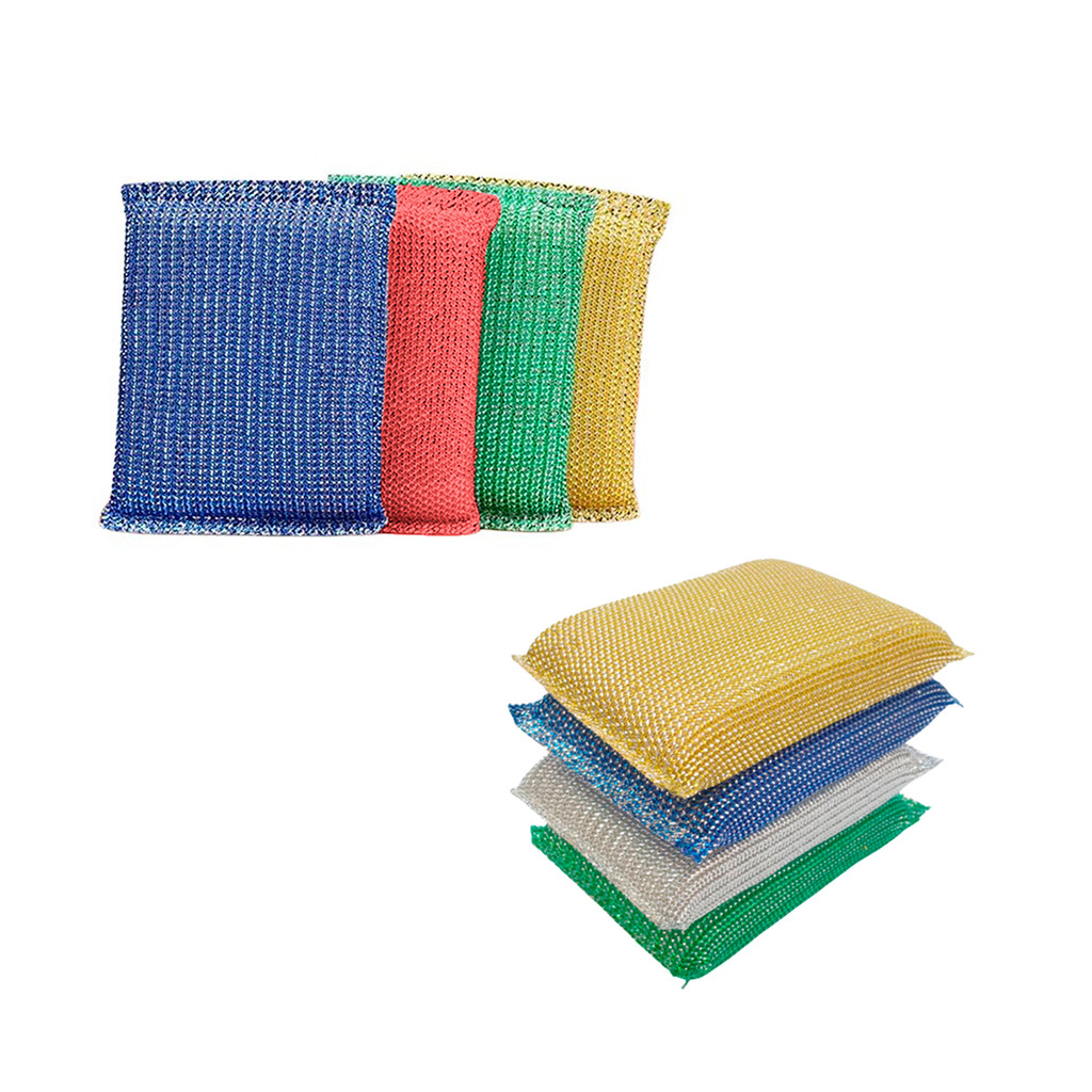 Kit 8 Almofada multiuso Alumínio Panela Casa churrasqueira Esponja Limpeza Assadeira Grelha Cozinha