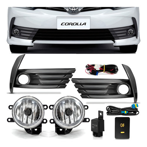 Kit Farol Milha Corolla 2017 2018 2019 Botão Original