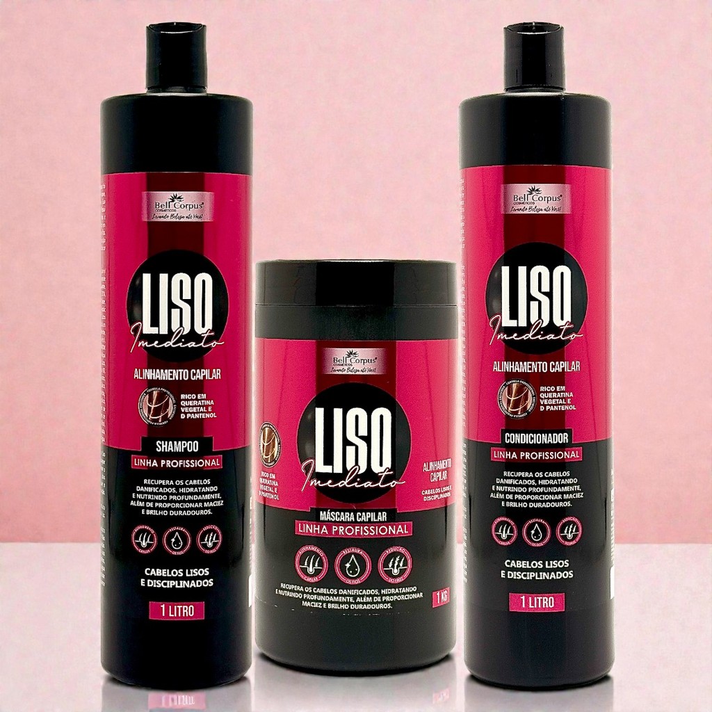 Kit Tratamento Capilar LINHA PROFISSIONAL Liso Imediato "Potão" Bellcorpus Cosméticos