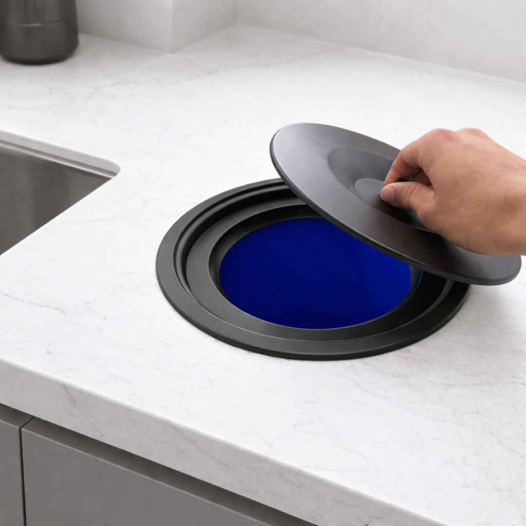 Lixeira De Embutir Pia Bancada 5 Litros Aço Inox Preta Black em Oferta na Shopee