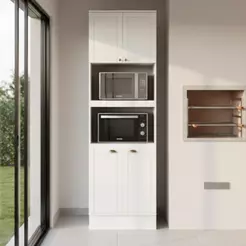 Torre Quente Milla 2 fornos Branco MDF Carraro Área Gourmet