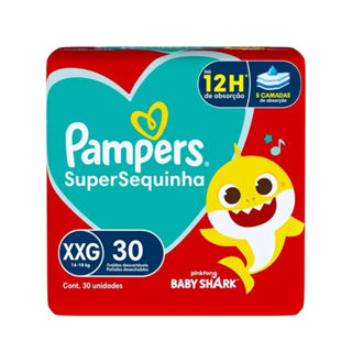 Fralda Descartável Pampers Supersequinha Mega XXG 30 Unidades em Oferta na Shopee
