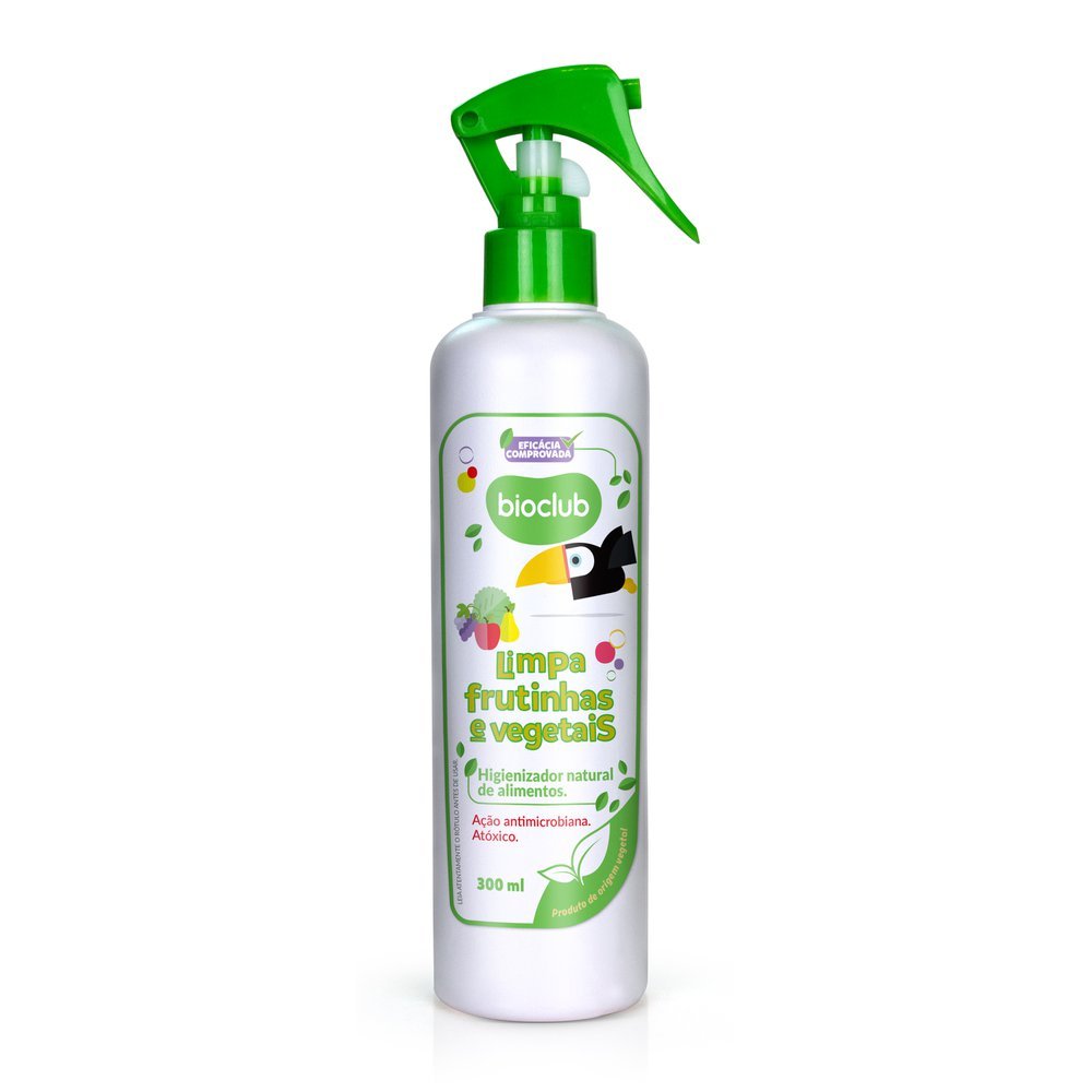 Higienizador De Frutas e Vegetais Orgânico Limpa Frutinhas e Vegetais - Sem Álcool Bioclub - 300ml