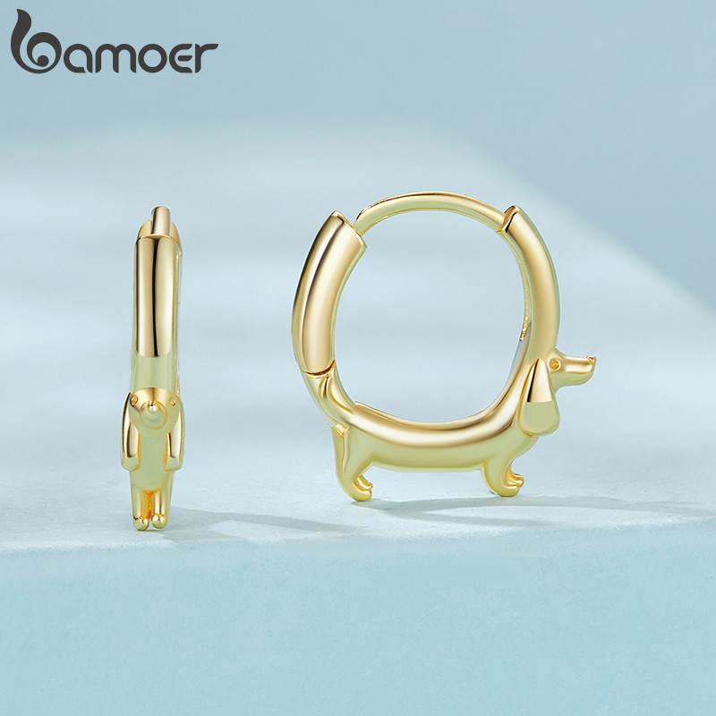 Brincos Bamoer Dachshund Dourado Para Mulheres Meninas Joias Da Moda · foto 2