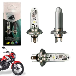 Lâmpada Farol Moto Super LED Forte H4 Bombillo Stallion