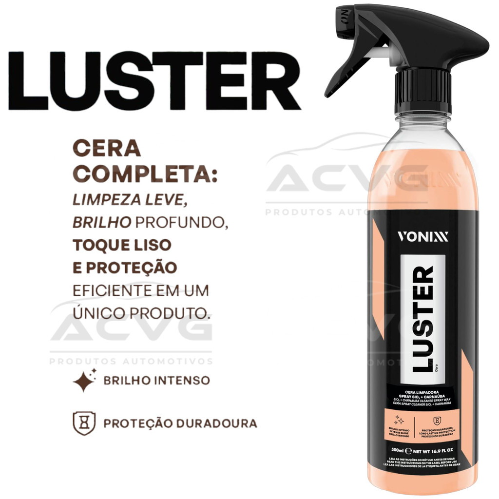 Cera Limpadora Spray Luster Vonixx SiO2 com Carnaúba Automotiva em Oferta na Shopee