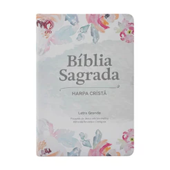 Bíblia Sagrada | ARC | Letra Grande com Harpa Cristã | Floral Aquarela