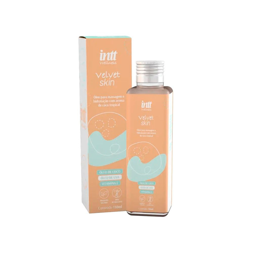 Velvet Skin Óleo Corporal Hidratante para Massagem Aroma de Coco Intt Wellness 130ml