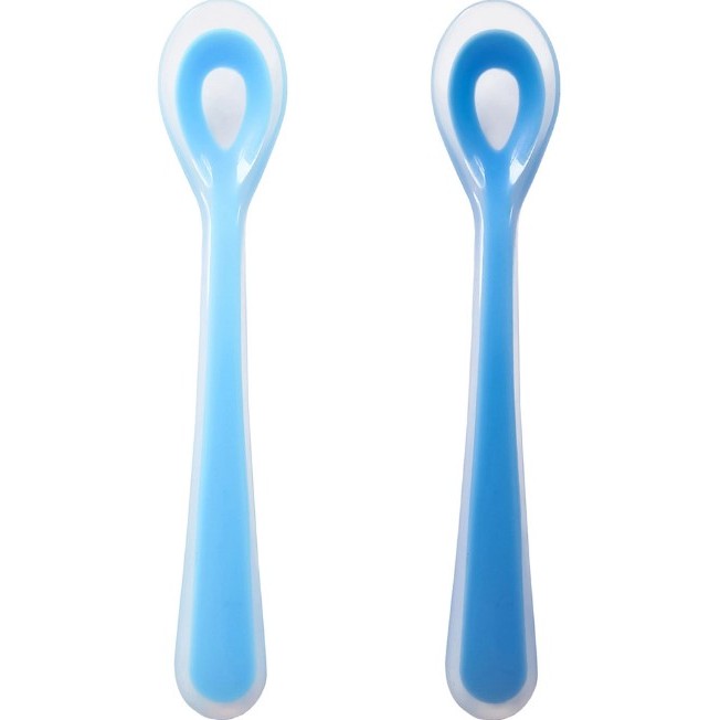 Kit com 2 Colheres de Silicone Kababy Azul
