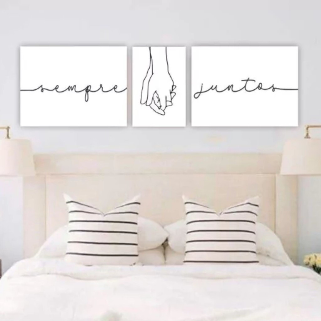 Trio De Quadros Juntos Para Sempre Mdf E Acrilico Decoracao Sala Quarto Escritorio