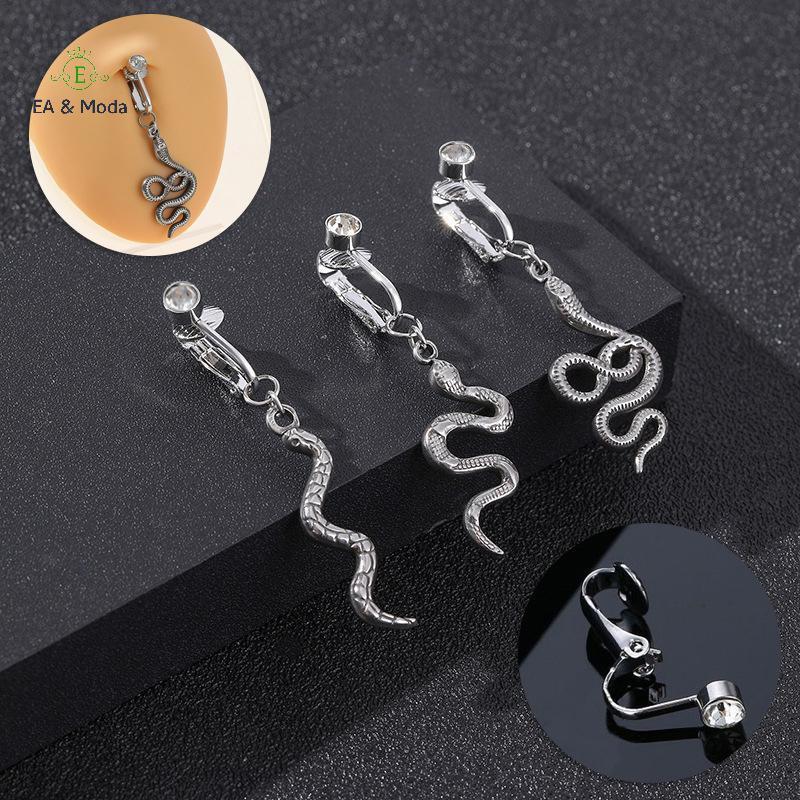 EA & Moda Falso Barriga Cobra Cristal Piercing De Clipe No Umbigo Umbilical Pircing Cartilagem Brinco Corpo Ornamento