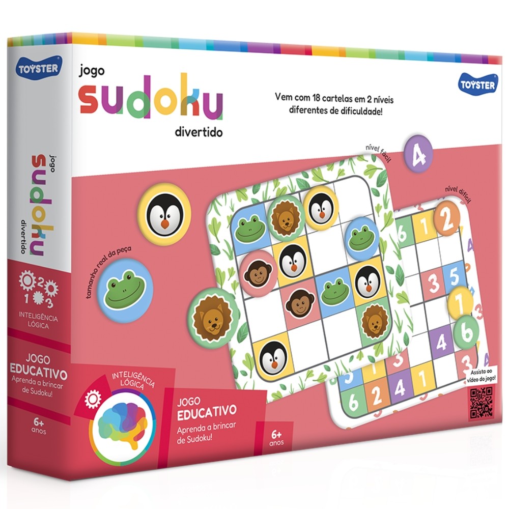 JOGO EDUCATIVO SUDOKU DIVERTIDO TOYSTER BRINQUEDO CLÁSSICO ANIMAIS NÚMEROS BICHOS MATEMÁTICA LÓGICO em Oferta na Shopee