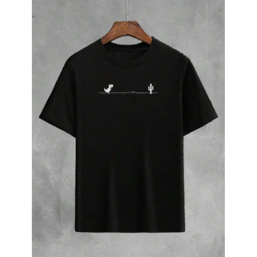 Camiseta Masculina Estampada Dinossauro Engraçado Unissex Algodão