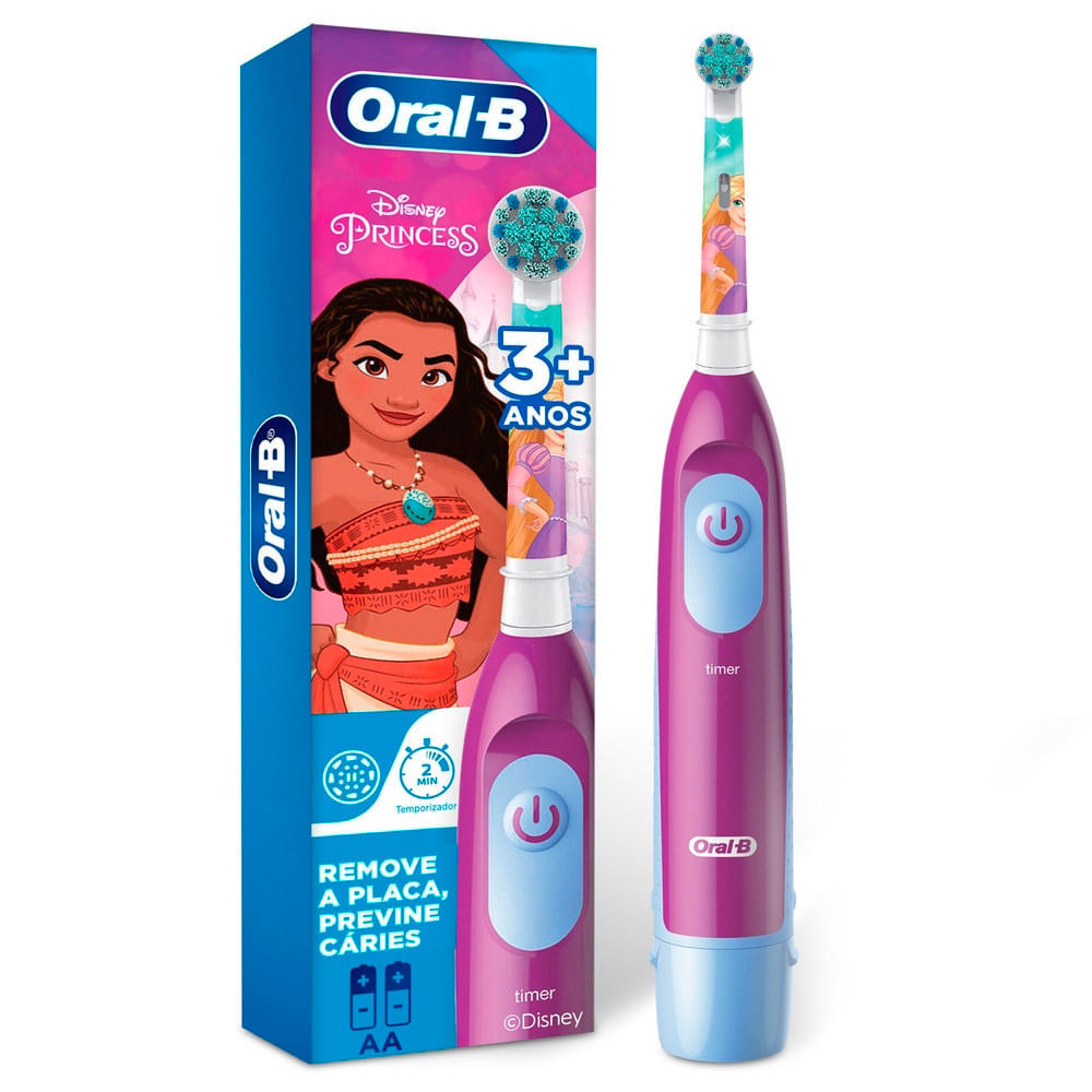 Escova Dental Infantil Oral-B Elétrica Disney Princess +3 anos em Oferta na Shopee
