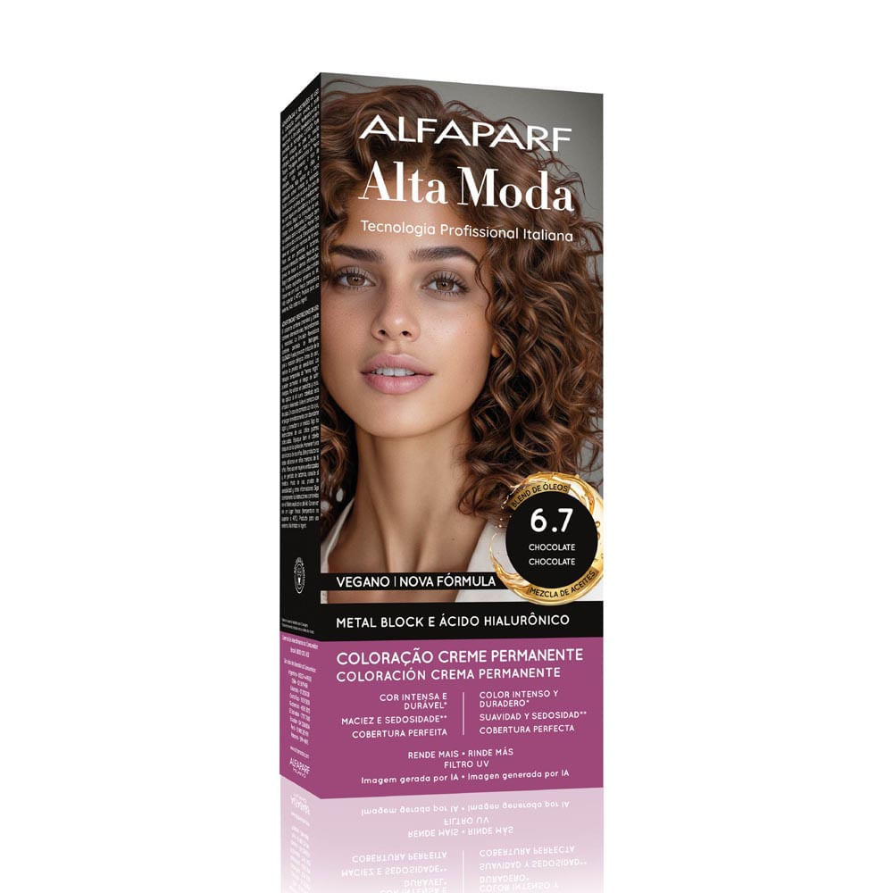 Tintura Creme Altamoda Alfaparf Castanho Luminoso Claro 6.7 Kit em Oferta na Shopee