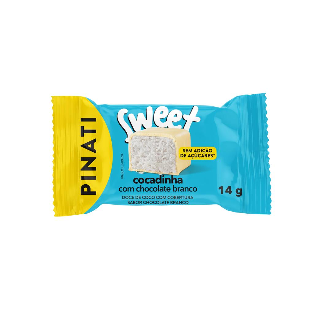 Caixa 24un Pinati Sweet Cocada Chocolate Branco 14G