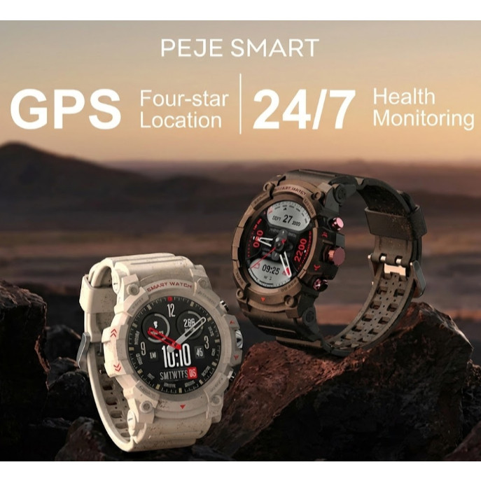Smartwatch Peje G01C - GPS Integrado 4 Satélites Tático Militar Chamadas Bluetooth 123 Modos Esporte New