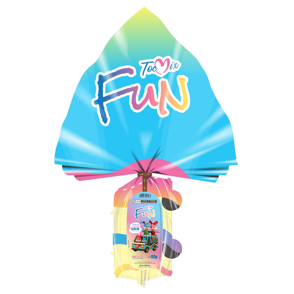 Ovo de Páscoa Toc Mix Fun Chocolate Ao Leite Ganhe Super Van de Brinquedo 60g