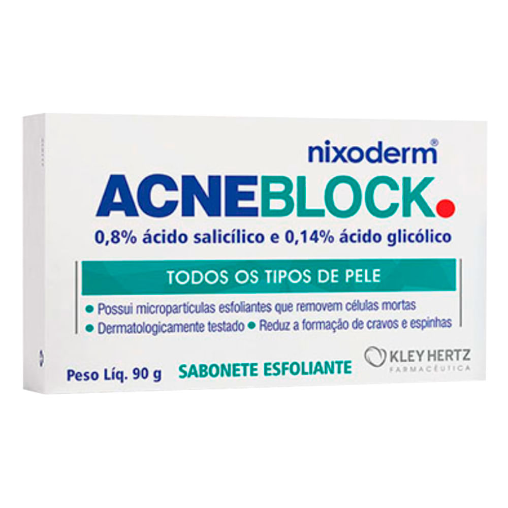 Acneblock Sabonete em Barra Esfoliante Todos os tipos de pele 90g