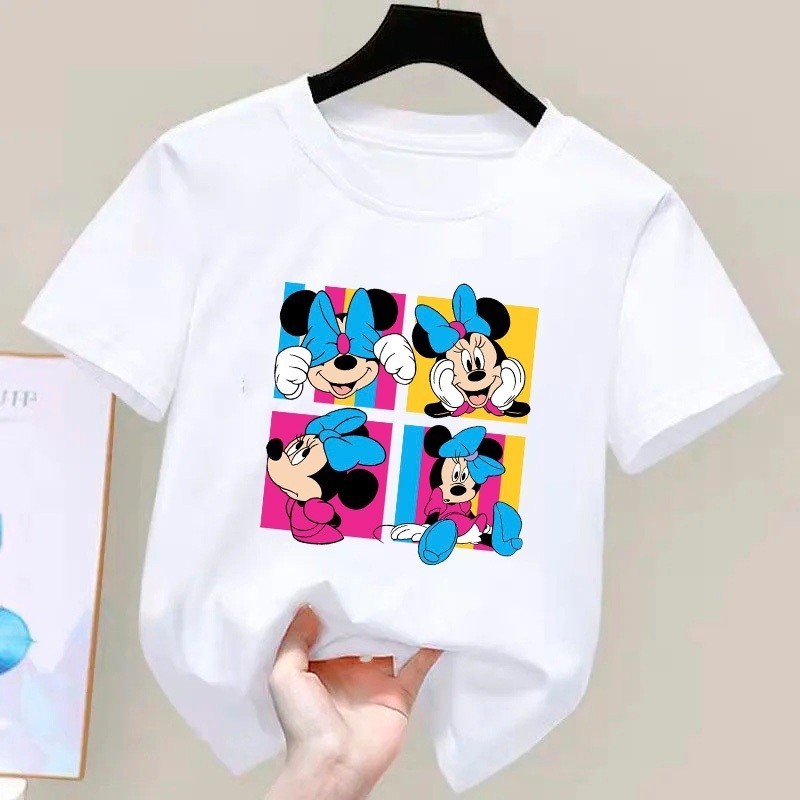 Camiseta Infantil Juvenil Estampada Quadro Minnie  Mickey Blusa Blogueira Algodão Premium