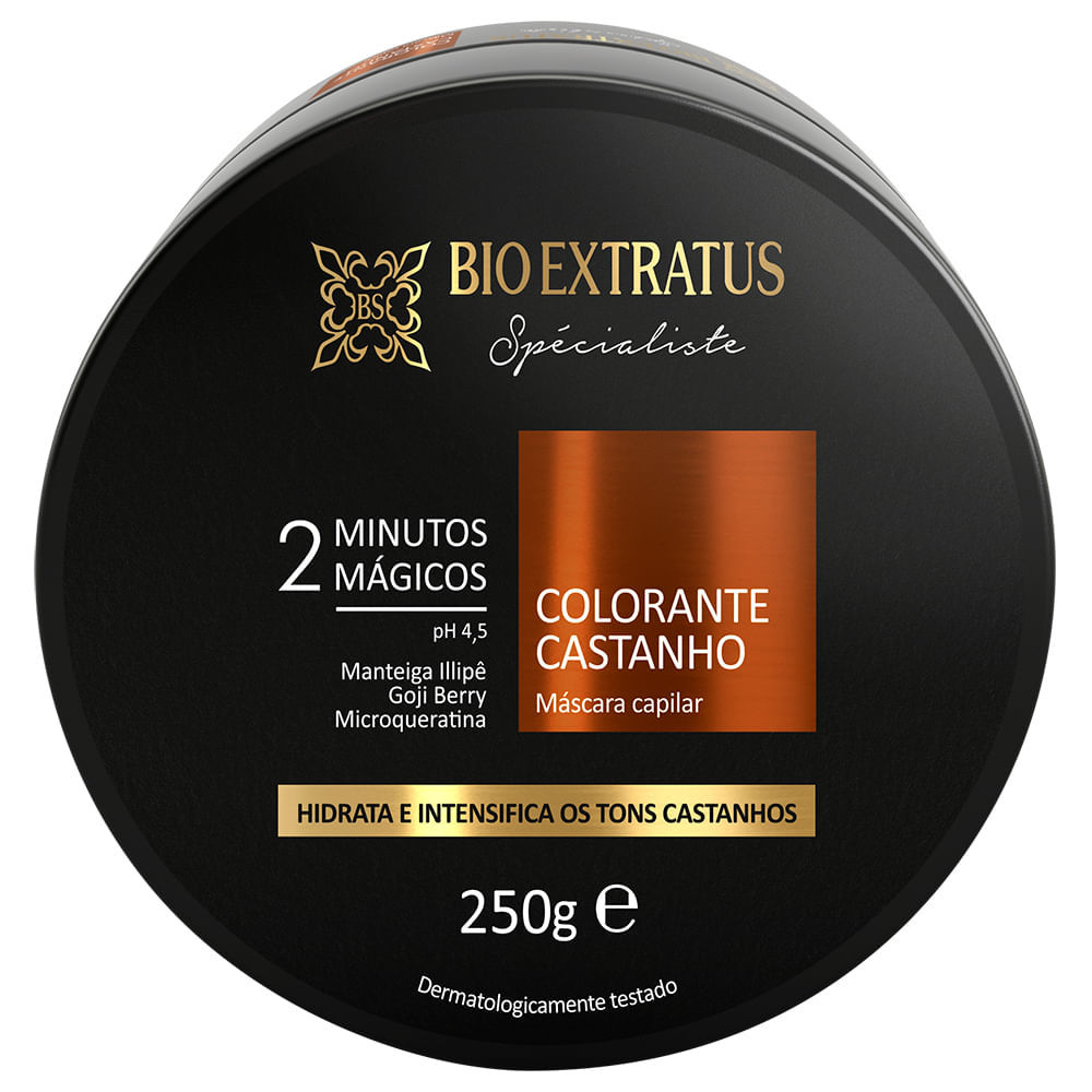 Máscara Colorante Bio Extratus 2 Minutos Mágicos - Castanho 250g em Oferta na Shopee