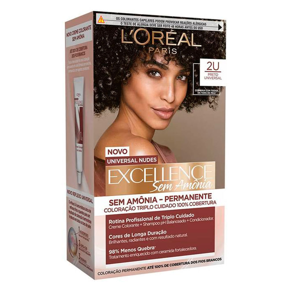 Tintura Excellence Universal Nudes Sem Amônia Preto Universal 2U em Oferta na Shopee