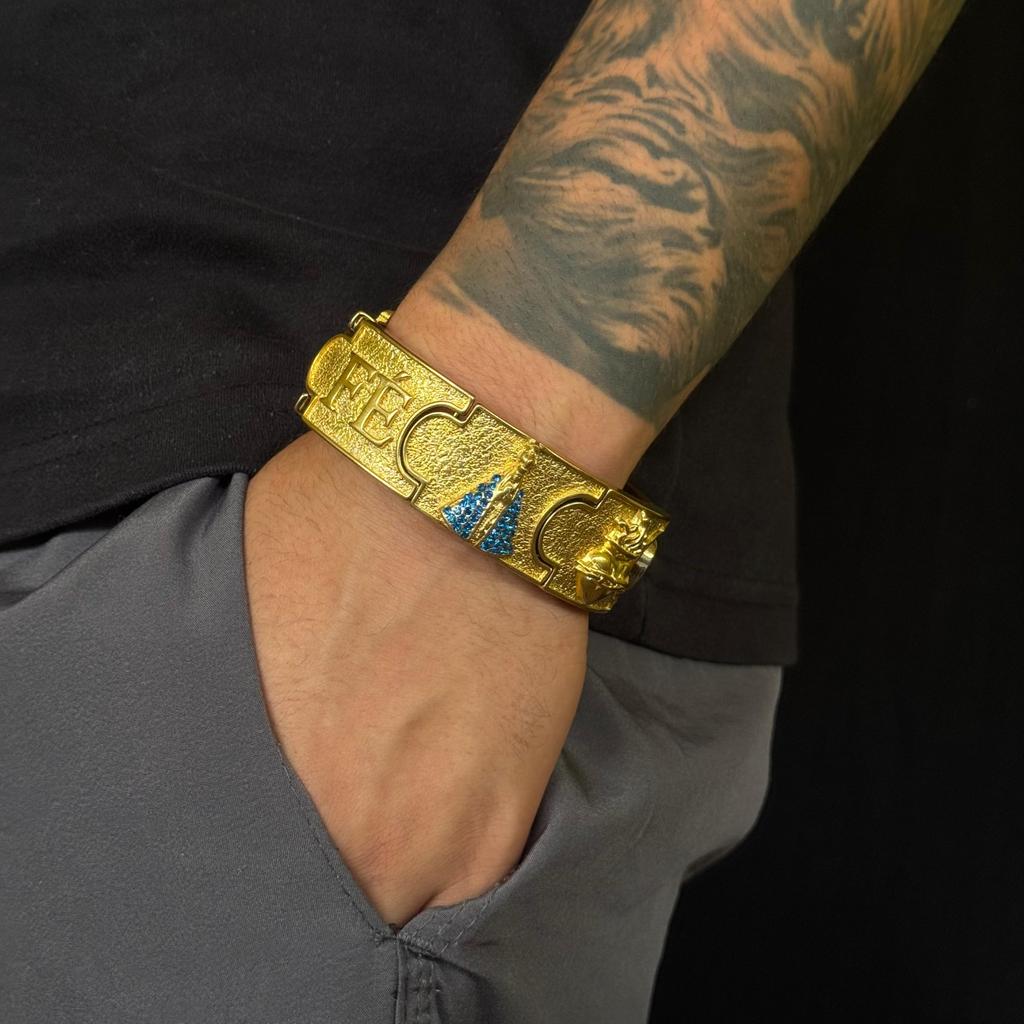 Bracelete Nossa Senhora Aparecida Fé e Variados Moeda Antiga Pronta Entrega Envio Imediato