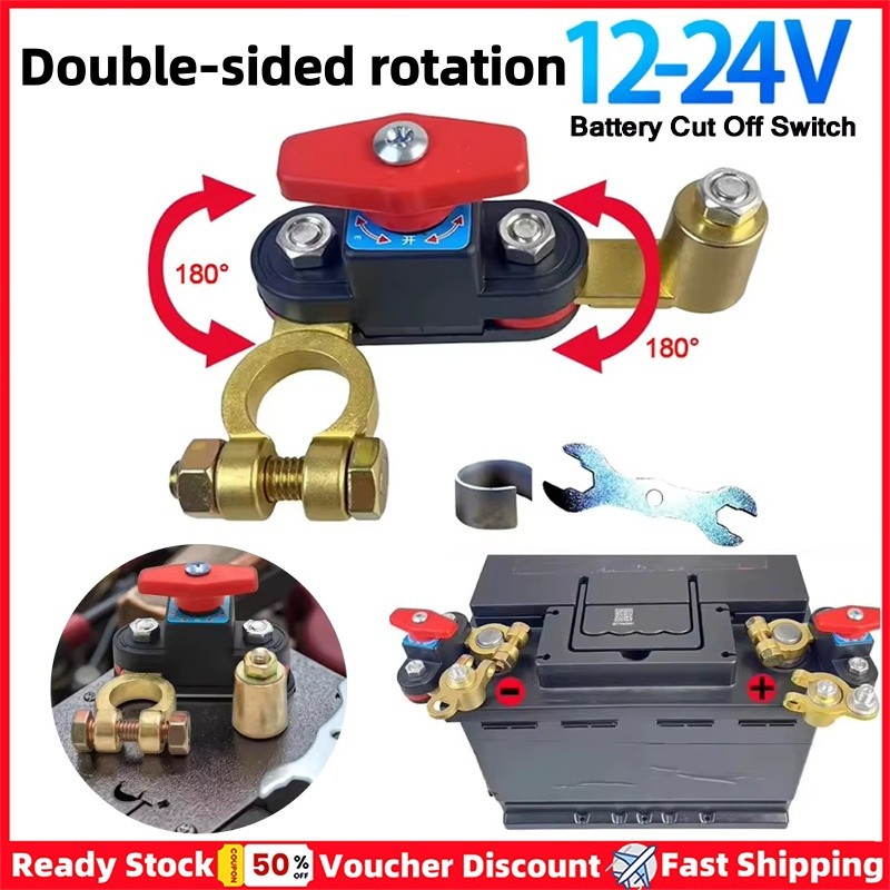 Interruptor De Desconexão De Bateria De Carro Ajustável 12V/24V Rotação Dupla Positivo E Negativo Corte De Energia Unive