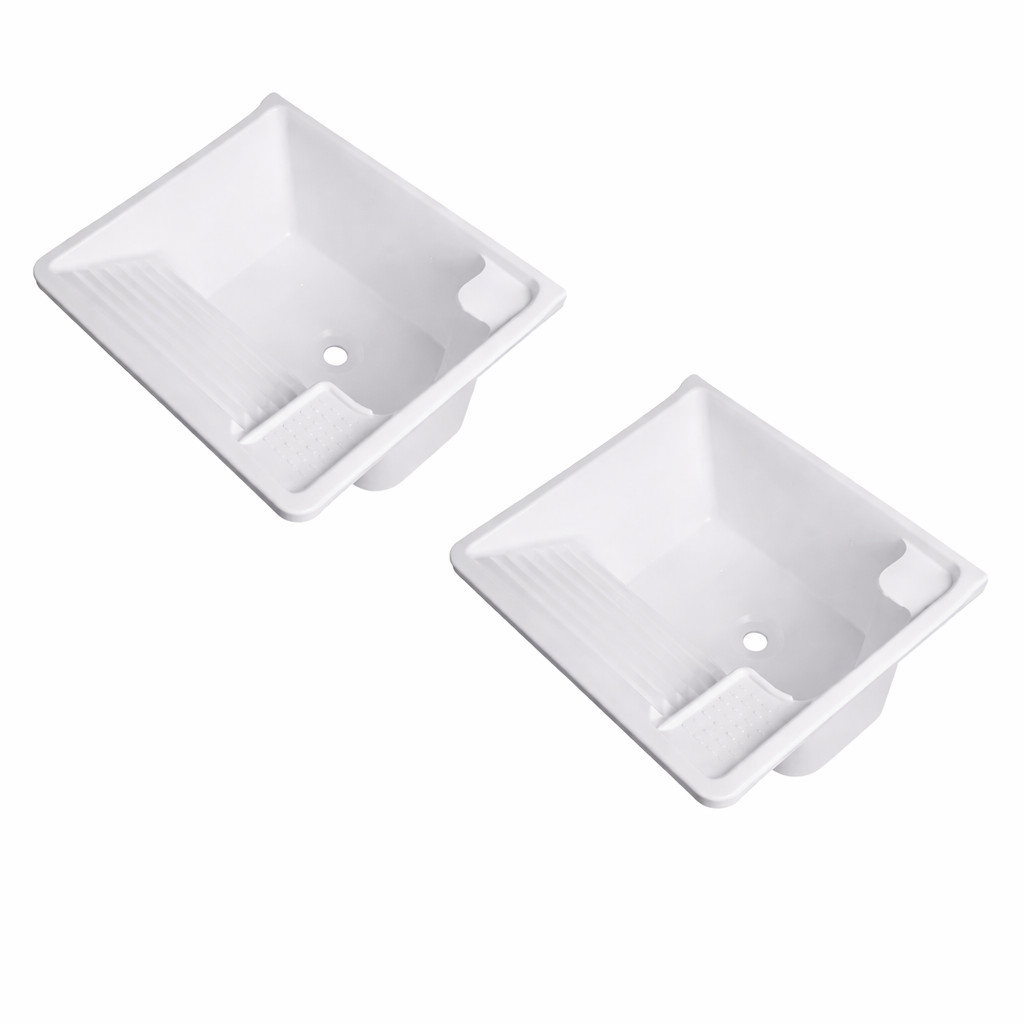 Kit Tanque Plástico Parede 26L Branco Torneira Bancada - 2Un