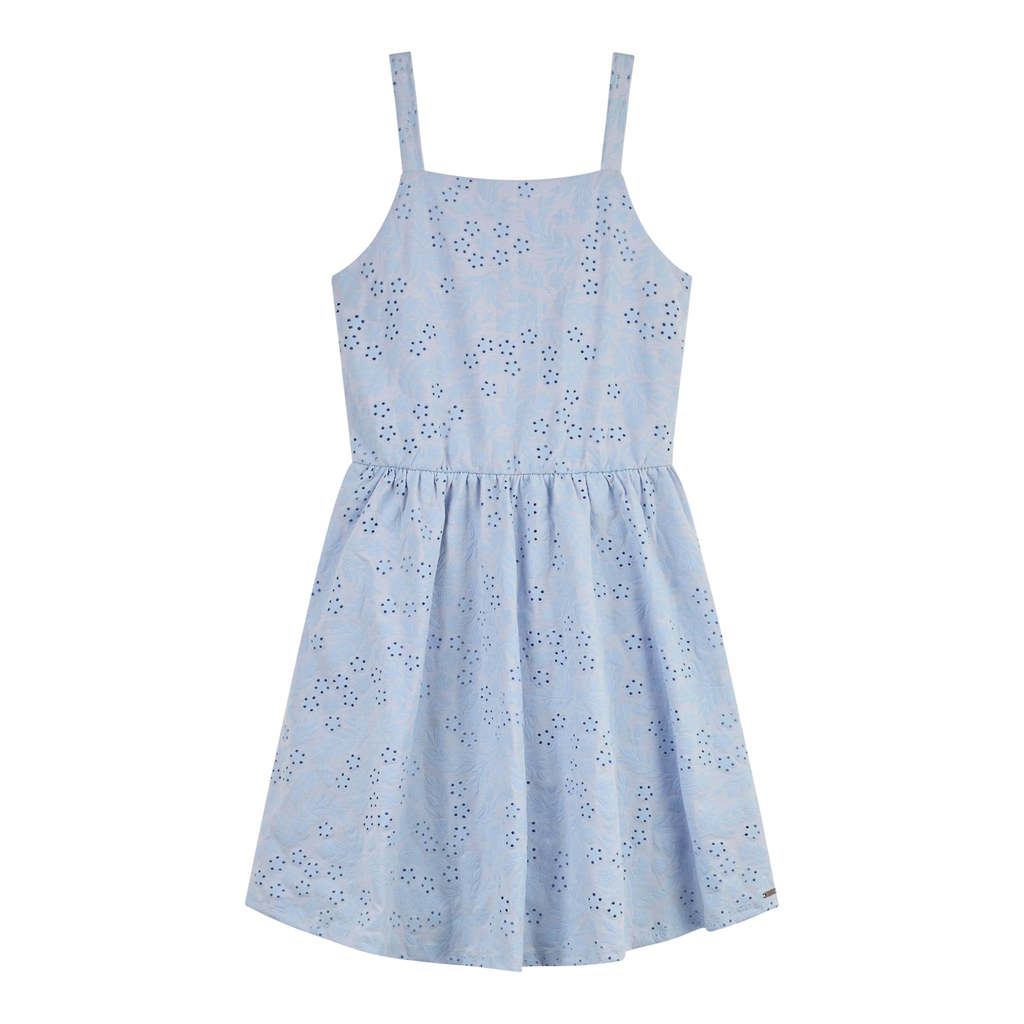 Vestido Juvenil Menina Devorê Floral Beats Azul em Oferta na Shopee