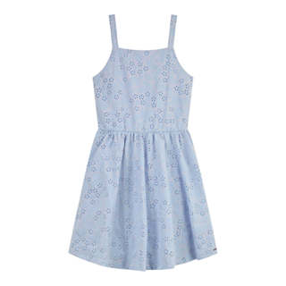Vestido Juvenil Menina Devorê Floral Beats Azul em Oferta na Shopee
