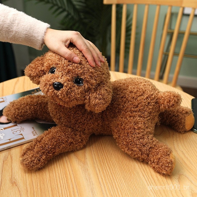 Brinquedo de Pelúcia Cachorro Fofo Boneca de Cachorro Realista Boneca de Conforto para Meninas