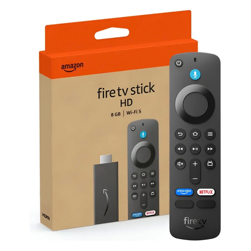Amazon Fire TV Stick, HD 8GB, Wi-Fi 5, Alexa, Controle Voz
