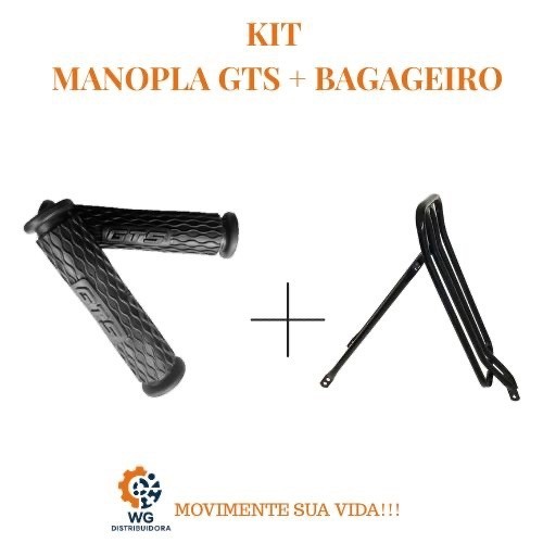 KIT BAGAGEIRO TUBULAR RETO (RABETA) + MANOPLA GTS em Oferta na Shopee