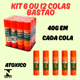 Kit 6 ou 12 Bastões De Cola Leo&Leo Material Escolar Lavavel Escritorio Não Toxico Infantil Escola em Oferta na Shopee