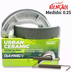 Lona de Freio Traseira Nxr 150 Bros / Pop 100 / Pop 110i / Biz 125 Cerâmica Diafrag Medida 0.25