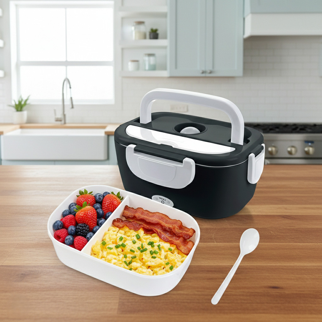 Marmita Elétrica Portátil Bivolt 110V/220V com Alça – Aquecedor de Marmitex para Viagem 40W