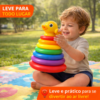 Torre de Encaixe Infantil Educativo com 5/7 Argolas Coloridas Brinquedo Sensorial Didático Crianças em Oferta na Shopee