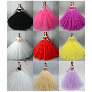 Acessórios para boneca BJD 1/6, vestido de noiva DIY para princesa, conjunto de brinquedos com saia de 28cm para meninas