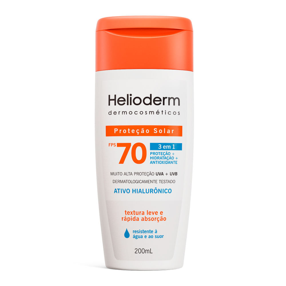 Protetor Solar Corporal Helioderm FPS 70 3 em 1 200ml em Oferta na Shopee