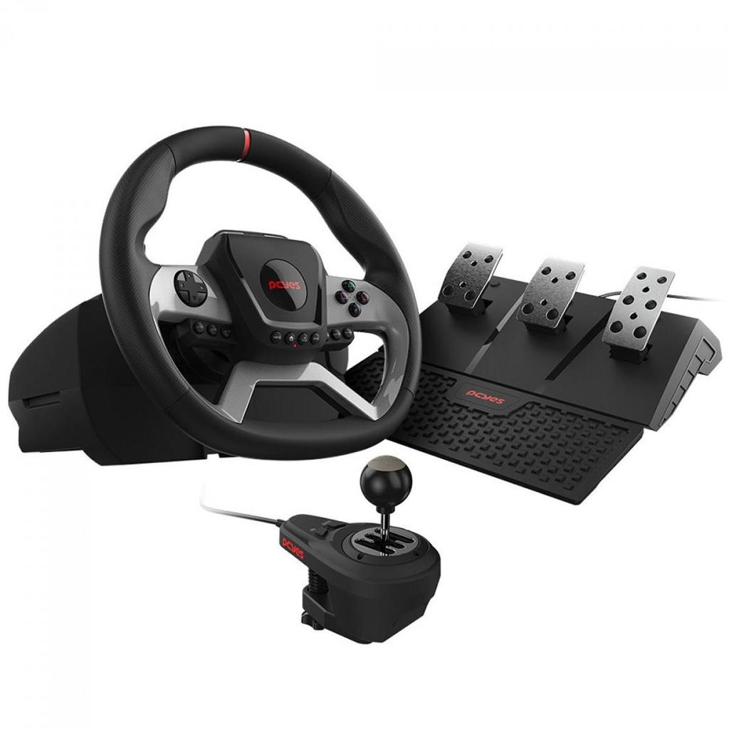 Volante PCYes W270 Para PC, Xbox e Playstation, Force Feedback, Com Pedais e Câmbio, Preto em Oferta na Shopee