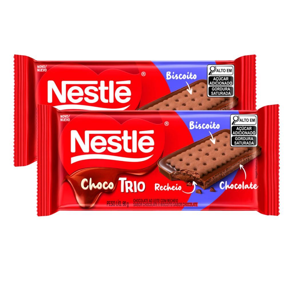 Kit 2 Chocotrio Nestlé Chocolate 90g em Oferta na Shopee