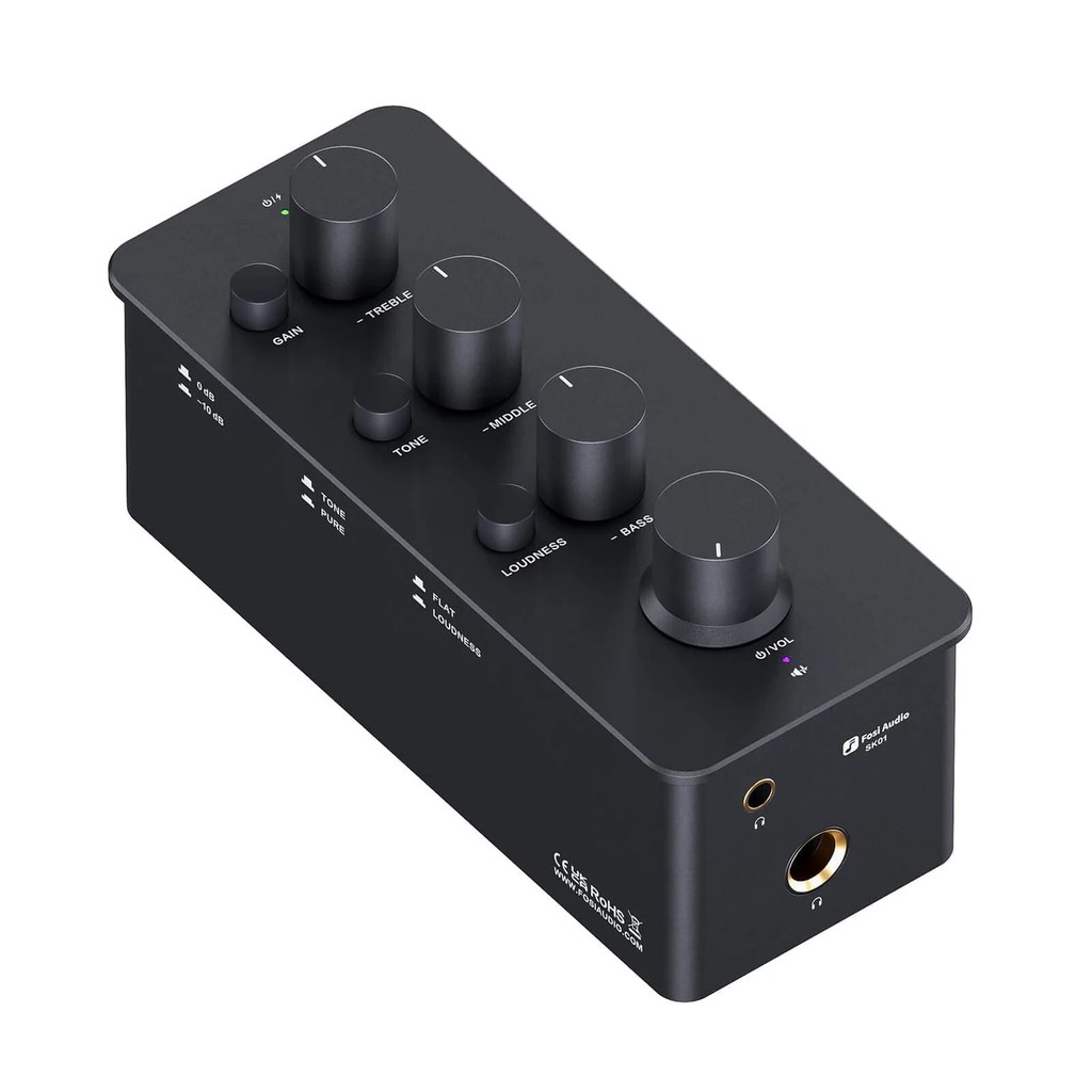 Amplificador / DAC de Fone de Ouvido Fosi SK01 - Equalizador Profissional Alta Fidelidade Som Hi-Fi Cancelamento de Ruíd