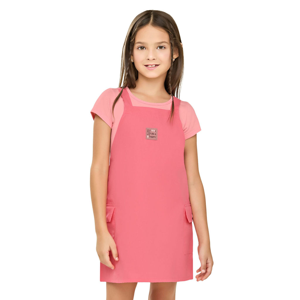 Conjunto Infantil Menina Com Sobreposição Elian Rosa em Oferta na Shopee